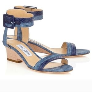 Jimmy Choo Raffia Ankle Wrap Sandals